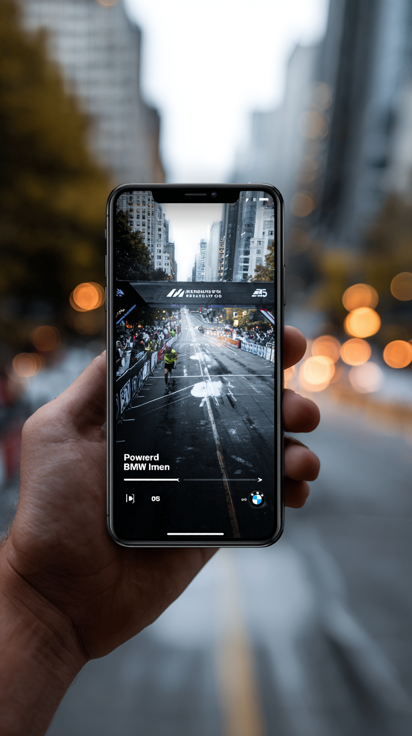 Mobile UI Mockup with Sponsor Overlay